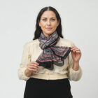 Tabby Printed 100% RECTANGLE SILK SCARF COLOR : Black SIZE : 49 x 160 cm