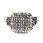 Mehrfarbiger Diamant Ring, 925 Silber platiniert (Größe 19.00) ca. 1.00 ct