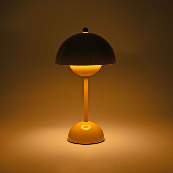 Kabellose Tischlampe im minimalistischen Retro-Pilzdesign &ndash; Touch-Steuerung, gelb image number 7