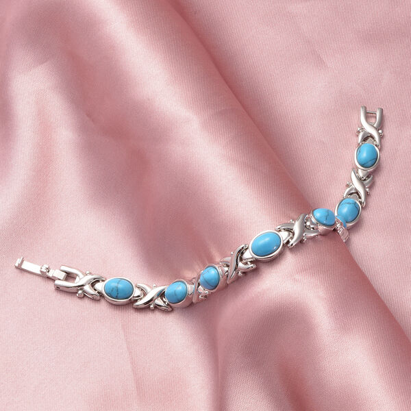 Blauer Howlit Armband 16.5 cm Silber tone ca. 15,00 ct image number 2