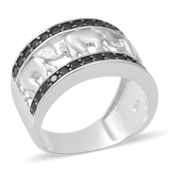 Schwarzer Spinell Ring 925 Silber rhodiniert  ca. 0,80 ct image number 3