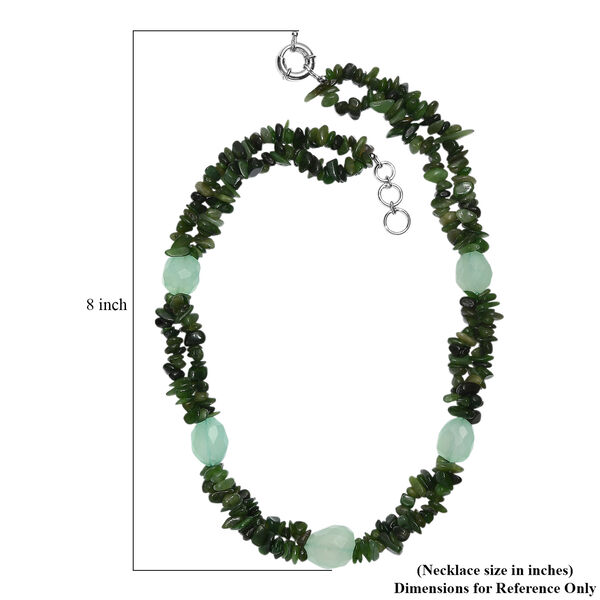 Nephrit und Chalzedon 50+2,5cm Halskette - 500 ct. image number 6