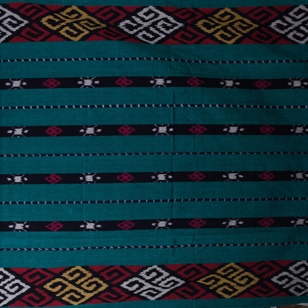 Handgefertigte Tenun-Decke mit Tiermotiv, 119,3x254cm, Türkis image number 2