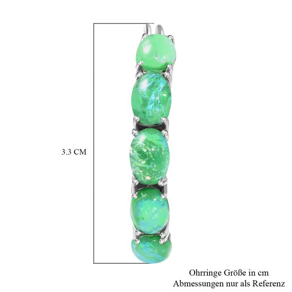Gr&uuml;ne simulierte Opal-Inside-Out-Creolen image number 5