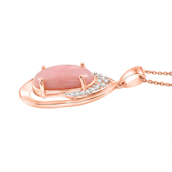 D'Joy AA Rosa Opal, Wei&szlig;er Zirkon Schmuckset ca. 50 cm 925 Silber 750 Ros&eacute;gold Vermeil ca. 4,96 ct. image number 3