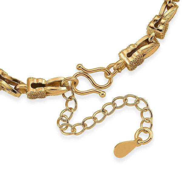 Klassisches Gliederarmband, S-Hakenverschluss mit Verl&auml;ngerungskette, nickelfreies Messing, ca. 18-21 cm, Goldfarben image number 5