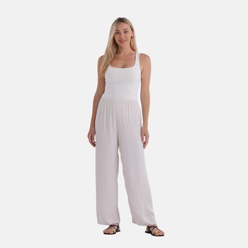 Leichte Hose mit Gummibund 32&ndash;48 cm, L&auml;nge 104 cm, Wei&szlig;