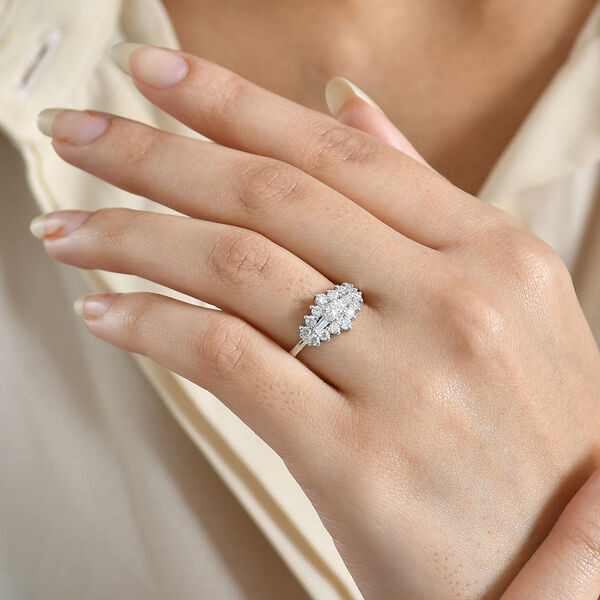 LUXURIANT DIAMOND - Lab Grown Diamant SI-GH SGL zertifiziert Ring 925 Silber rhodiniert (Gr&ouml;&szlig;e 17.00) ca. 1.00 ct image number 3