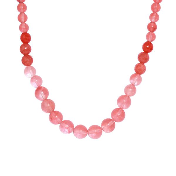 Erdbeer Quarz Halskette ca. 50 cm Messing rhodiniert ca. 270.00 ct