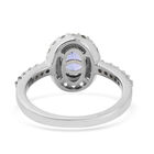 AA Tansanit und Zirkon Halo Ring 925 Silber Platin-Überzug (Größe 16.00) ca. 1,44 ct image number 5