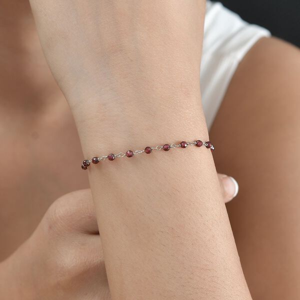 Roter Granat Armband ca. 19 cm 925 Silber rhodiniert ca. 6.00 ct image number 3