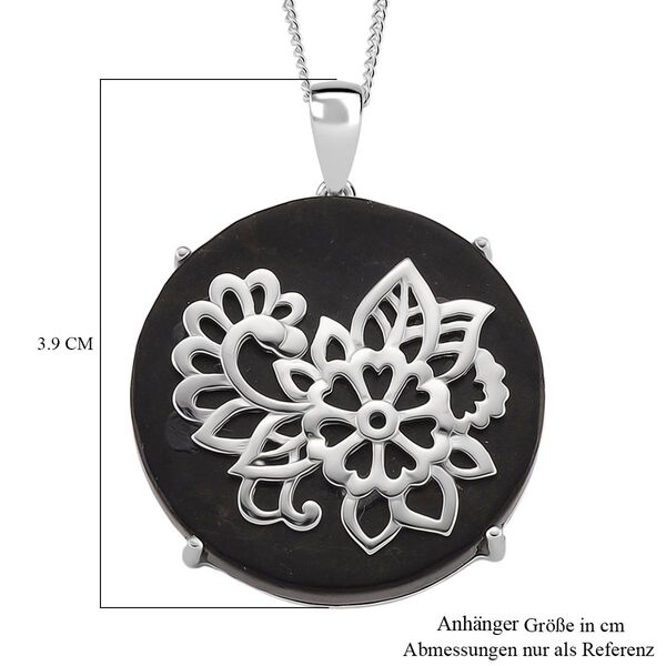 D'Joy Shungit Anh&auml;nger mit Kette, ca. 45 cm 925 Silber rhodiniert ca. 36,00 ct image number 5