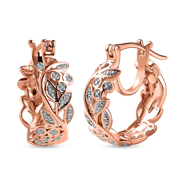 ALLORO Ring, Creolen und Anh&auml;nger mit Diamantakzenten, Silber ros&eacute;vergoldet image number 8