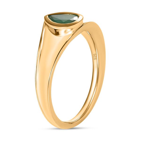 Kagem sambischer Smaragd-Solit&auml;r-Ring, 925 Silber vergoldet, 0,60 ct. image number 5