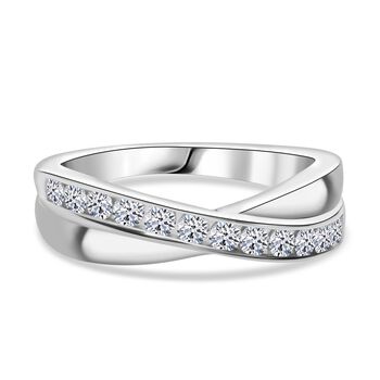 Luxuriant Diamond - Lab Grown Diamant SI-GH Ring 925 Silber platiniert (Gr&ouml;&szlig;e 17.00) ca. 0.50 ct