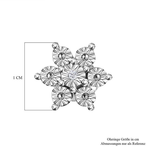 Weißer Diamant Ohrringe, 925 Silber platiniert ca. image number 5