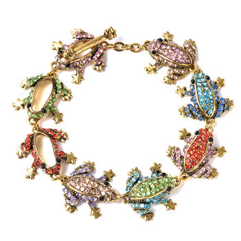 Mehrfarbiges Kristall-Armband, 18 cm, goldfarben ca. 20,00 ct