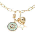 Weißer Kristall Halskette ca. 52 cm goldfarben