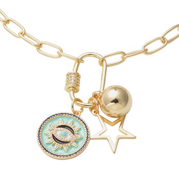 Wei&szlig;er Kristall Halskette ca. 52 cm goldfarben