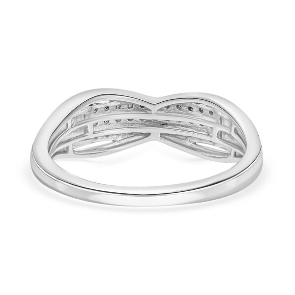 Blauer Diamant Ring, 925 Silber platiniert, (Größe 18.00), ca. 0.15 ct image number 4