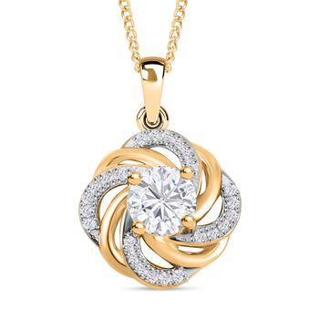 Moissanit Schmuckset 925 Silber Gelbgold Vermeil, 925 Silber Zweifarbige Beschichtung ca. 0,92 ct.