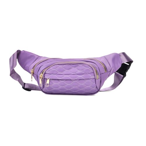 Nylon-Gürteltasche mit RFID-Schutz, 36x4x13cm, Lavendel image number 0