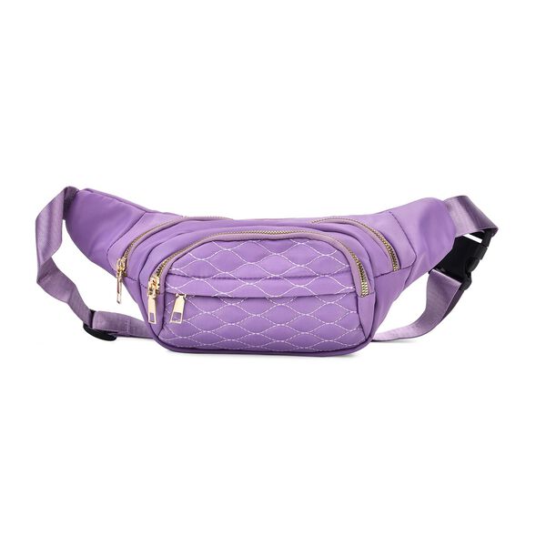 Nylon-G&uuml;rteltasche mit RFID-Schutz, 36x4x13cm, Lavendel