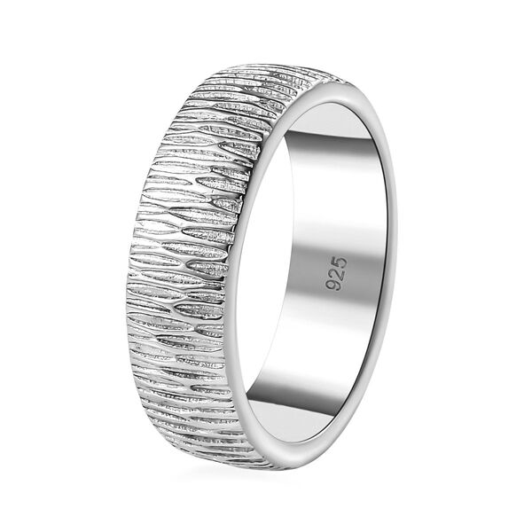 Strukturierter Bandring, 925 Silber rhodiniert image number 5