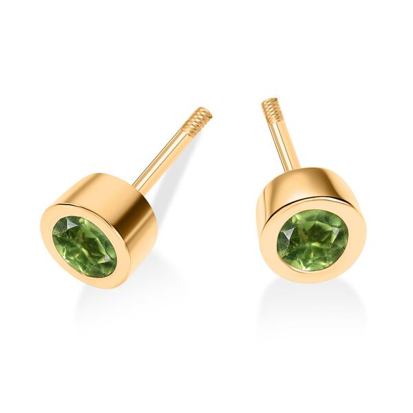 Peridot Ohrringe, 925 Silber 750 Gelbgold Vermeil - 0,61 ct. image number 6