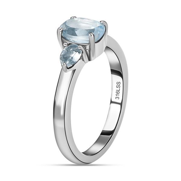 Himmelblauer Topas Ring, Edelstahl (Gr&ouml;&szlig;e 16.00) ca. 1,28 ct image number 5