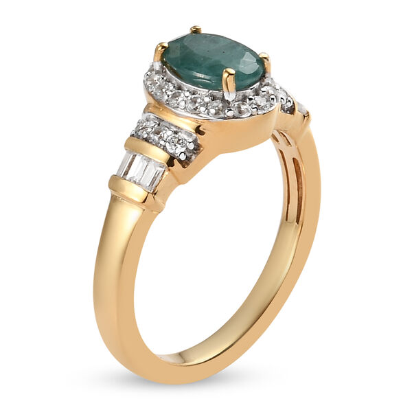 Grandidierit und Zirkon Ring 925 Silber vergoldet  ca. 1,21 ct image number 5