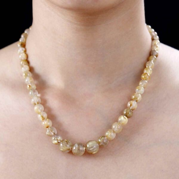 D'Joy Golden strahlen Quarz Halskette, 45 cm - 200 ct. image number 2