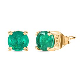 D'Joy Smaragd Triplett Quarz Ohrringe, 925 Silber vergoldet - 2 ct. D'Joy Smaragd Triplett Quarz Ohrringe, 925 Silber vergoldet - 2 ct.