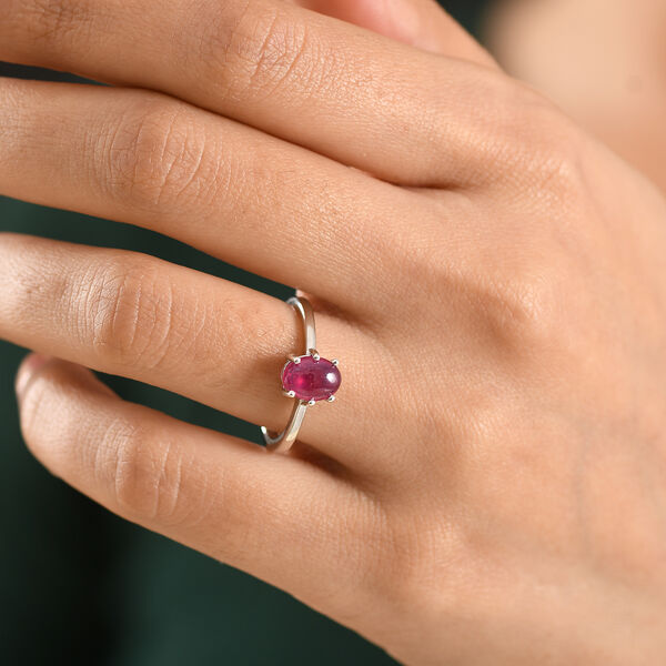 D'Joy Afrikanischer Rubin (Fissure gef&uuml;llt) Ring 925 Silber rhodiniert (Gr&ouml;&szlig;e 18.00) ca. 2,27 ct image number 2