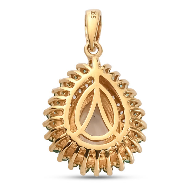 &Auml;thiopischer Opal, Smaragd und Zirkon Halo-Anh&auml;nger in Silber image number 7