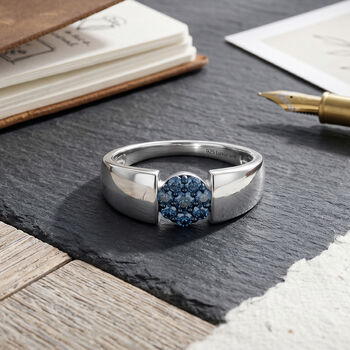 LUXURIANT SI Labor blauer Diamant Ring - 0,25 ct.