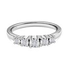 Weißer Diamant Ring, 925 Silber platiniert (Größe 21.00)