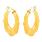 Gelbe Jade-Creolen, 925 Silber vergoldet ca. 77.50 ct