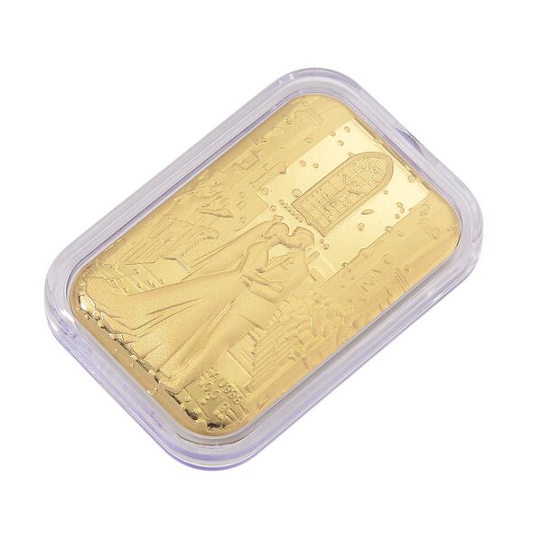 999er Feingold Pl&auml;ttchen Brautpaarmotiv image number 3