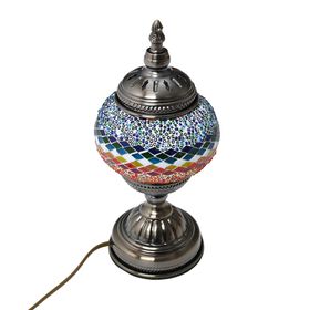 Orientalische Tischlampe aus Glas-Mosaik, handgefertigt, ca. 14x28 cm, blau