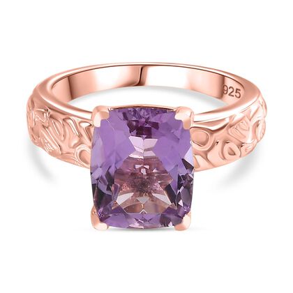 AA Rose De France Amethyst Ring 925 Silber 750 Ros&eacute;gold Vermeil (Gr&ouml;&szlig;e 21.00) ca. 4,18 ct