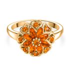 D’joy Salamanca Feueropal Ring 925 Silber 750 Gelb Vergoldet (Größe 20.00) ca. 0,59 ct