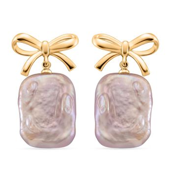 Mehrfarbige Keshi Perle Ohrringe Nickelfreies Messing, Goldfarben