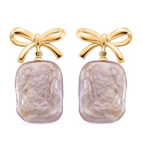 Mehrfarbige Keshi Perle Ohrringe Nickelfreies Messing, Goldfarben image number 0