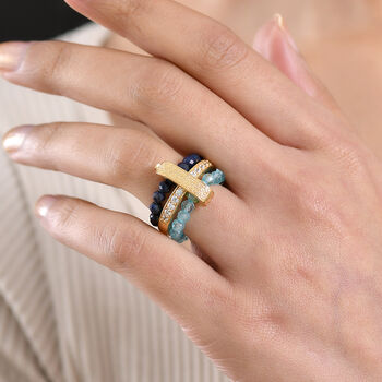 EverTrue Zirkonia, Apatit und Lapislazuli Ring