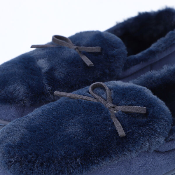 Kunstfell Hausschuhe, Größe 36-37, Dunkelblau image number 4