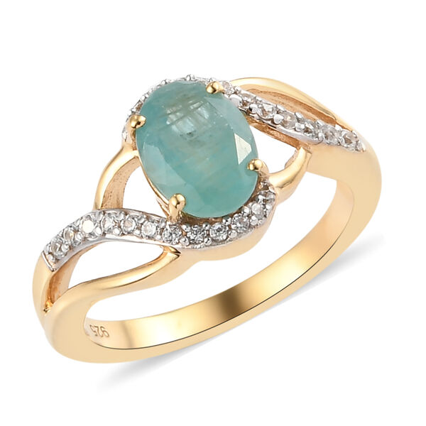 Grandidierit und Zirkon Ring 925 Silber vergoldet  ca. 1,43 ct image number 4