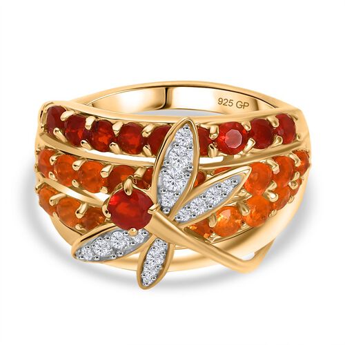 AAAA AAA Mexikanischer Purpurroter Feuer Opal, Feuer opal Ring 925 Silber 750 Gelbgold Vermeil (Größe 18.00) ca. 1,78 ct image number 0