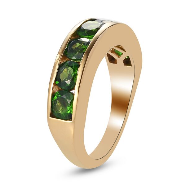 Russischer Diaopsid Band Ring 925 Silber 585 Vergoldet image number 5