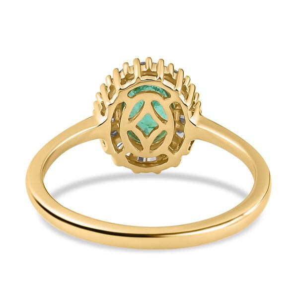 AAA Kolumbianischer Smaragd- und wei&szlig;er Diamant ring, 585 Gold (Gr&ouml;&szlig;e 18.00), ca. 1.00 ct image number 6